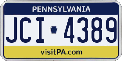 PA license plate JCI4389