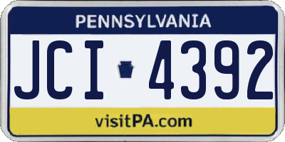 PA license plate JCI4392