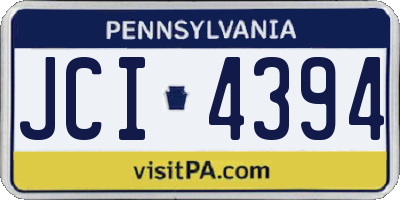 PA license plate JCI4394