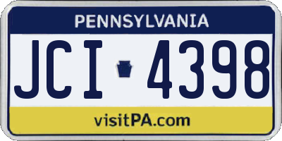 PA license plate JCI4398