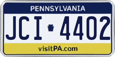 PA license plate JCI4402