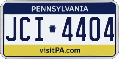 PA license plate JCI4404