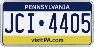 PA license plate JCI4405
