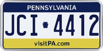 PA license plate JCI4412