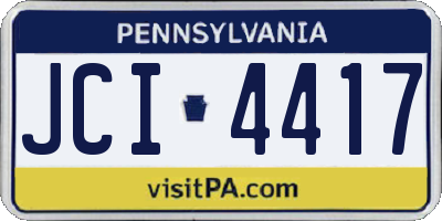 PA license plate JCI4417
