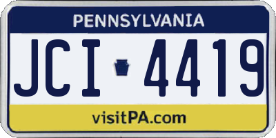 PA license plate JCI4419
