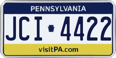 PA license plate JCI4422