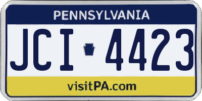 PA license plate JCI4423