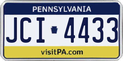 PA license plate JCI4433