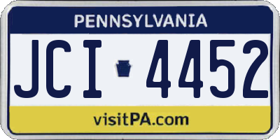 PA license plate JCI4452