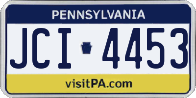 PA license plate JCI4453