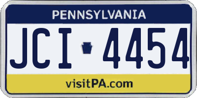 PA license plate JCI4454