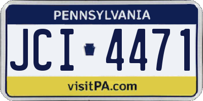 PA license plate JCI4471