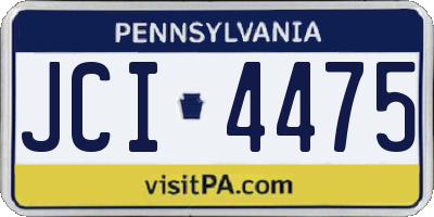 PA license plate JCI4475
