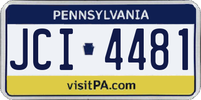 PA license plate JCI4481