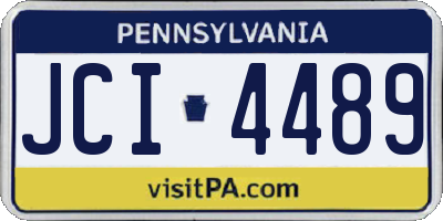 PA license plate JCI4489