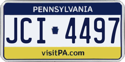 PA license plate JCI4497