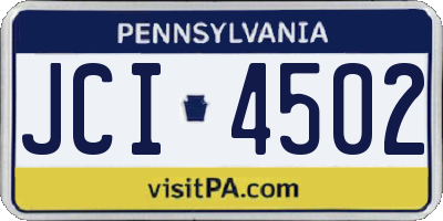 PA license plate JCI4502
