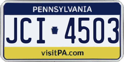 PA license plate JCI4503