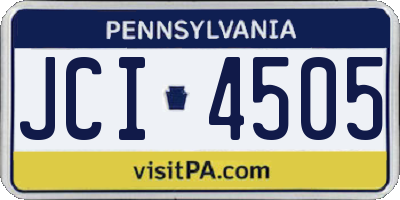 PA license plate JCI4505