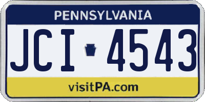 PA license plate JCI4543