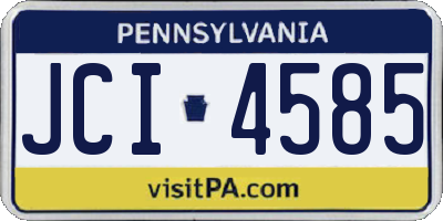 PA license plate JCI4585