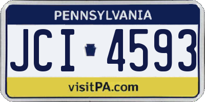 PA license plate JCI4593
