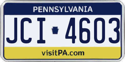 PA license plate JCI4603