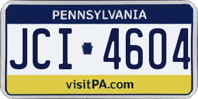 PA license plate JCI4604