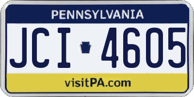 PA license plate JCI4605