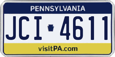 PA license plate JCI4611