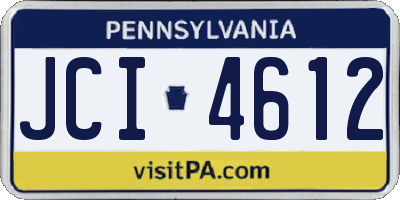 PA license plate JCI4612