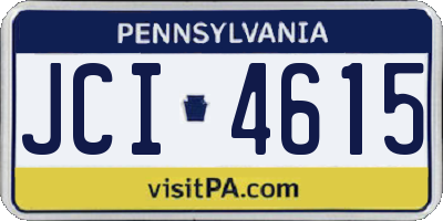 PA license plate JCI4615