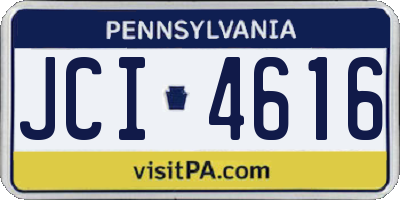 PA license plate JCI4616