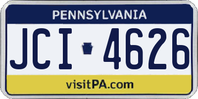 PA license plate JCI4626