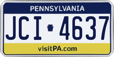 PA license plate JCI4637