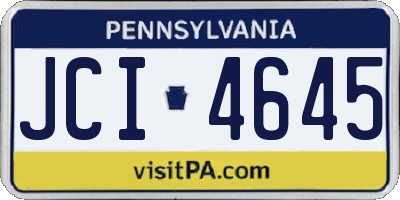 PA license plate JCI4645