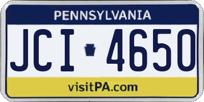 PA license plate JCI4650