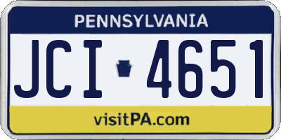 PA license plate JCI4651