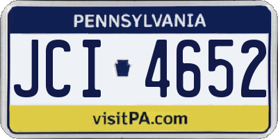 PA license plate JCI4652