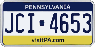 PA license plate JCI4653