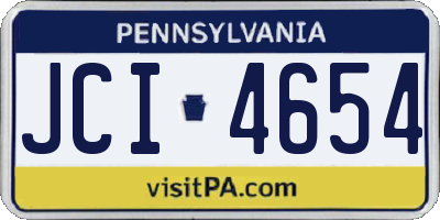 PA license plate JCI4654
