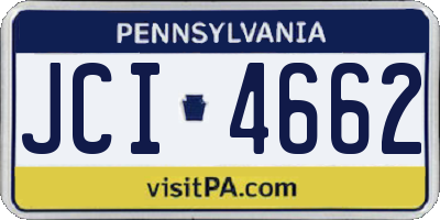 PA license plate JCI4662
