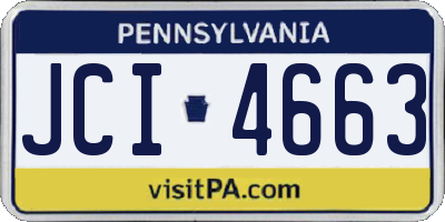 PA license plate JCI4663