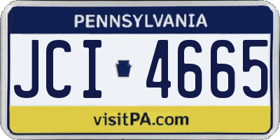PA license plate JCI4665