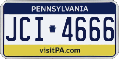 PA license plate JCI4666