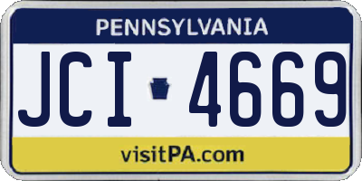 PA license plate JCI4669