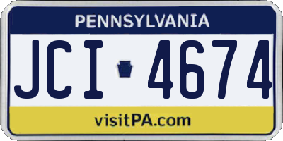 PA license plate JCI4674