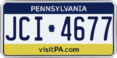 PA license plate JCI4677