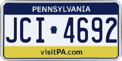 PA license plate JCI4692